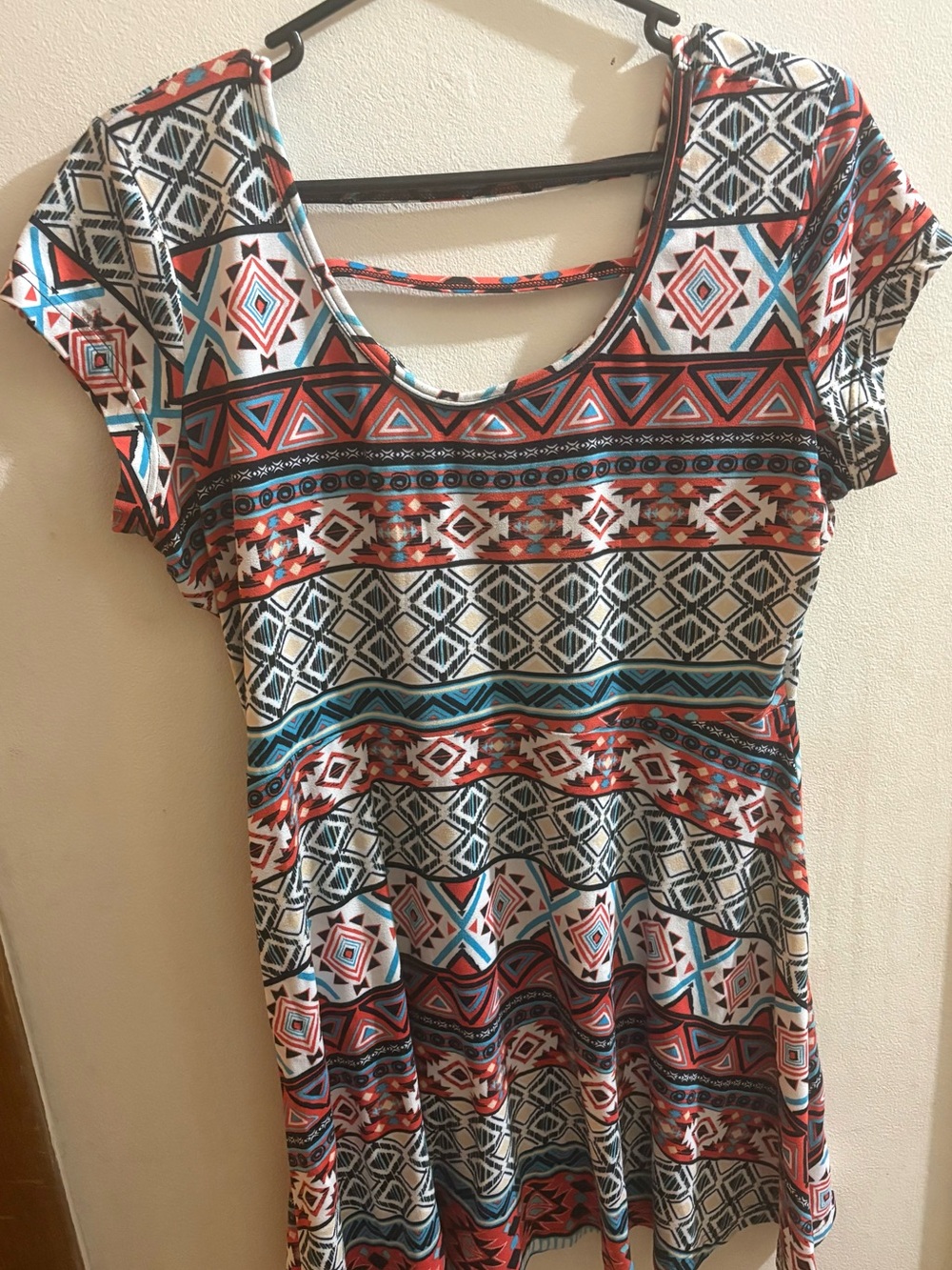 Bobbie Brooks womens size large Tribal print skater dress